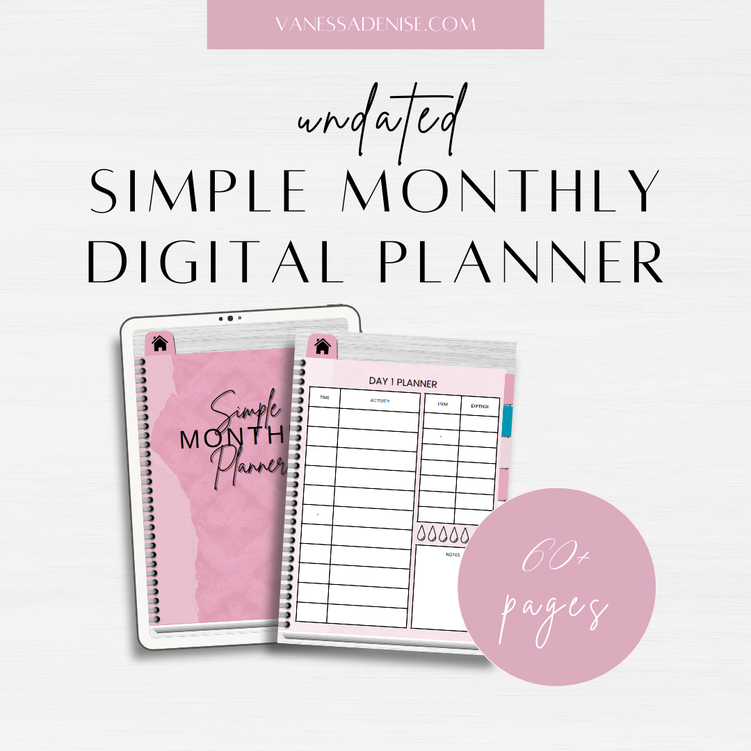 Simple Monthly Digital Planner